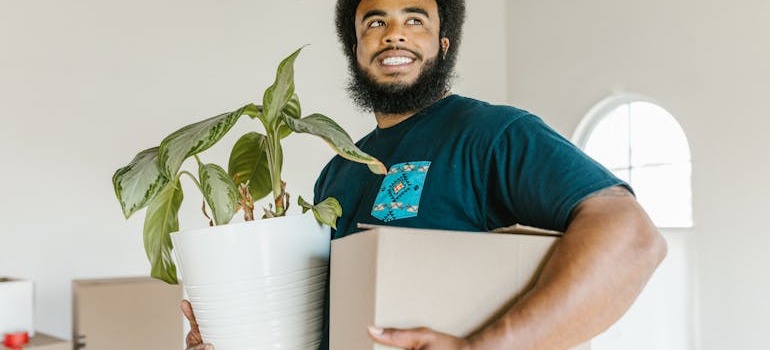 A mover holding items