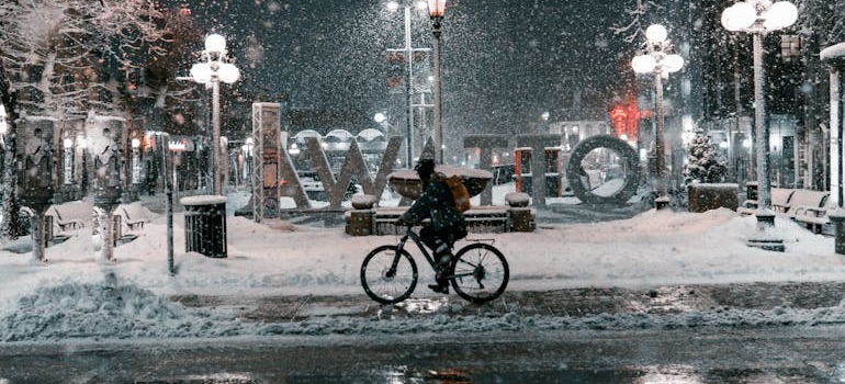 Snow falling down as something to expect when you move your musical studio during the winter in Ottawa