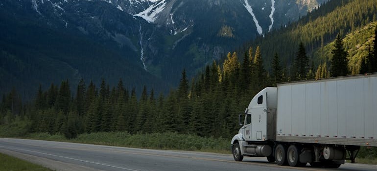 A truck on the road helping you move your musical studio during the winter in Ottawa