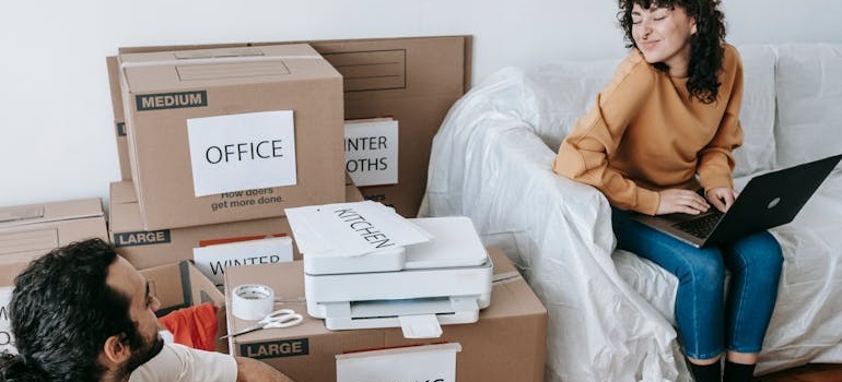 A young couple relocating