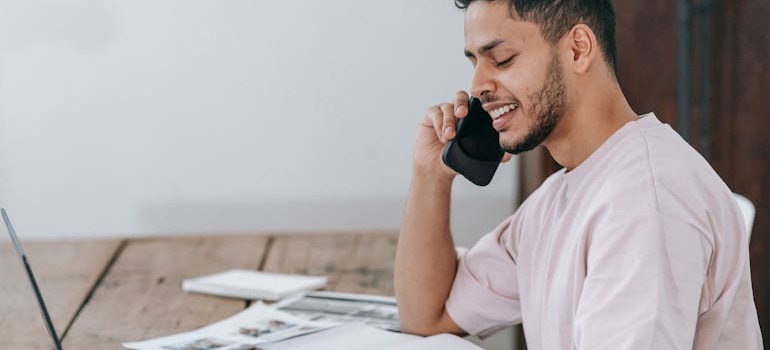 A man making a phone call