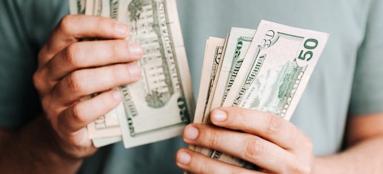 A person counting money