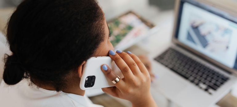 Overhead Shot of a Person Having a Phone Call