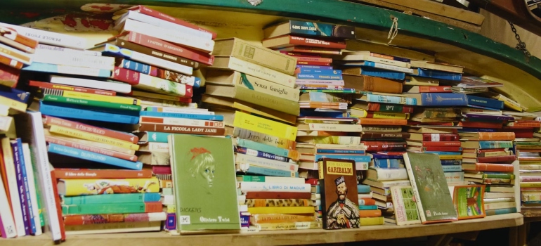 A shelf full of books