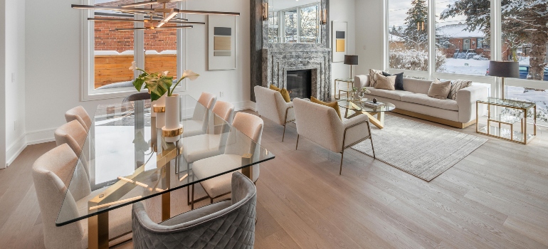 Elegant Modern Interior with Fireplace