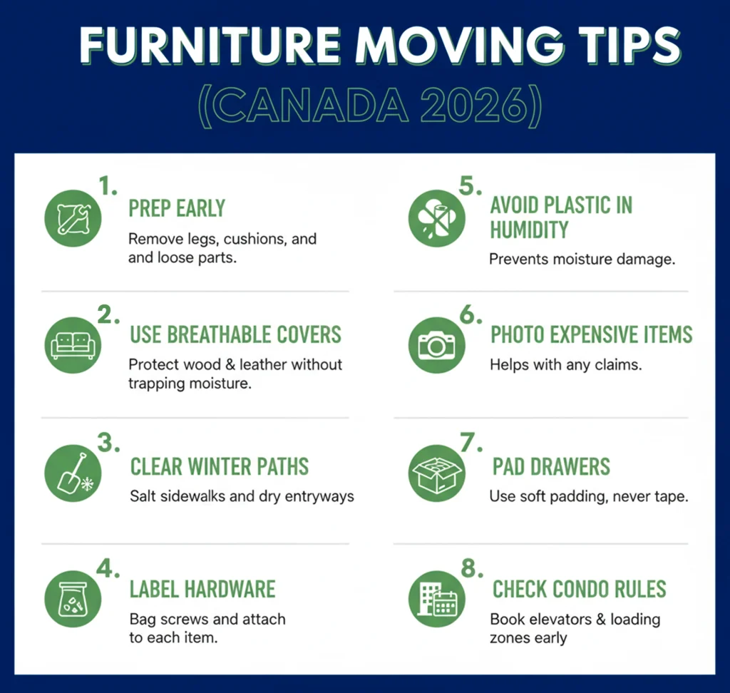 Expert furniture-moving tips for safely packing, lifting, and transporting heavy or bulky household items.