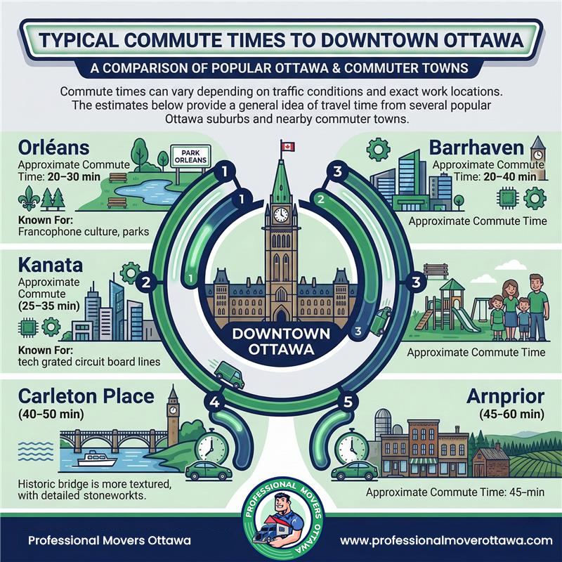 A helpful real estate guide providing a Quick Comparison of Ottawa Suburbs based on housing affordability, commute times, and family-friendly amenities.