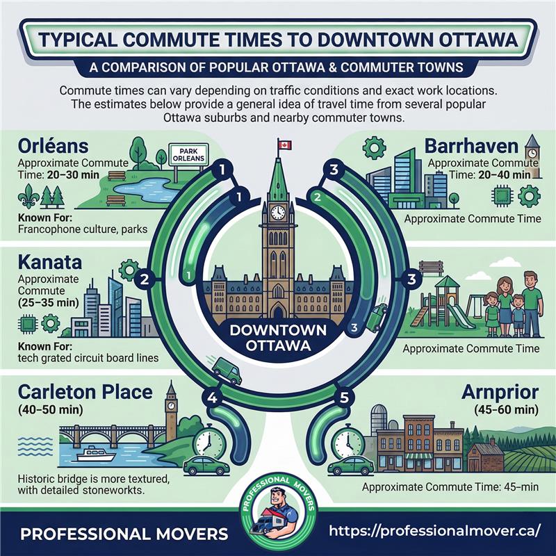 A detailed comparison of the best Affordable Commuter Towns Near Ottawa, highlighting housing prices, community amenities, and transit routes for daily travelers.