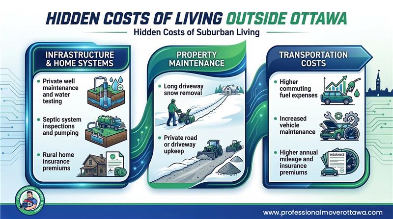 A detailed financial guide exploring the hidden costs of living outside Ottawa, helping relocating families budget for increased transportation, maintenance, and utility expenses.