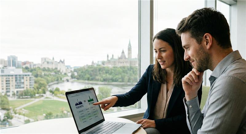 An analytical breakdown explaining The Career Move Why Professionals Are Choosing Ottawa Over Toronto for better work-life balance, affordable housing, and tech sector opportunities