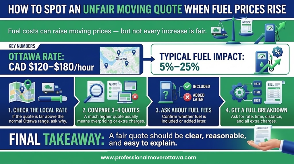 An operational audit of Professional Movers' fuel surcharge capping and logistics efficiency designed to help clients avoid overpaying when fuel prices are high during long-haul transit.