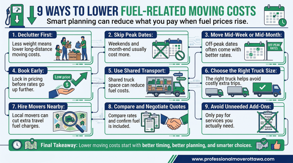 A strategic financial framework outlining route optimization and actionable tips to reduce your moving costs due to increased gas prices during long-haul and regional transit.