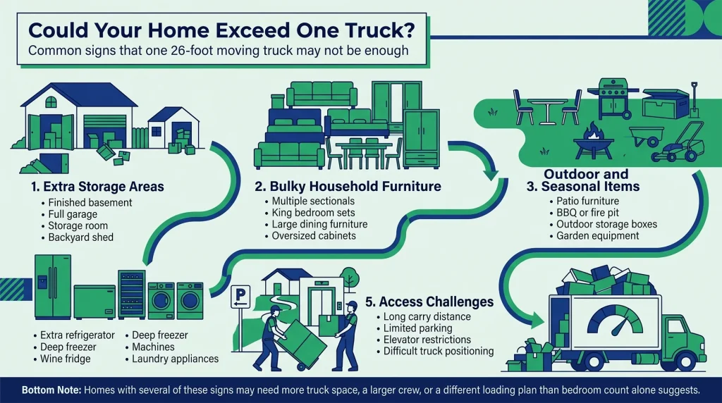 Large home inventory showing one moving truck may not be enough