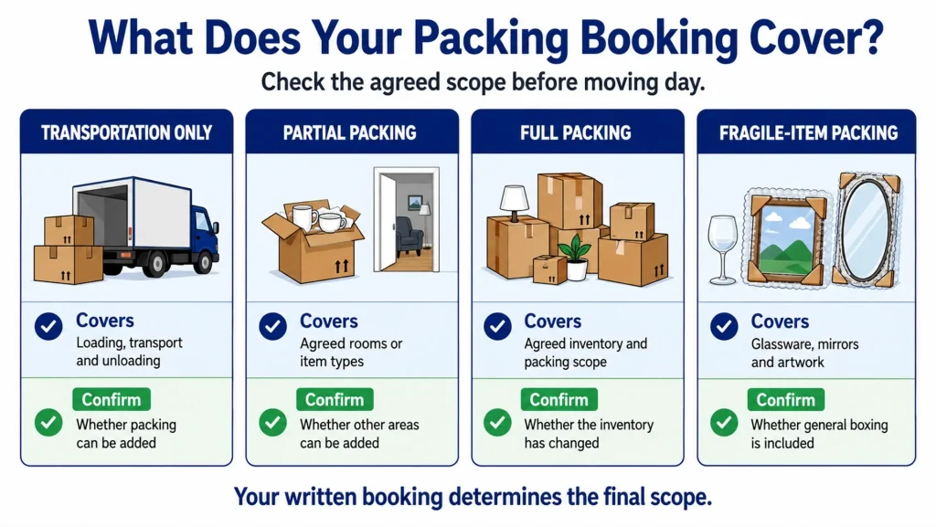 Ottawa packing booking types