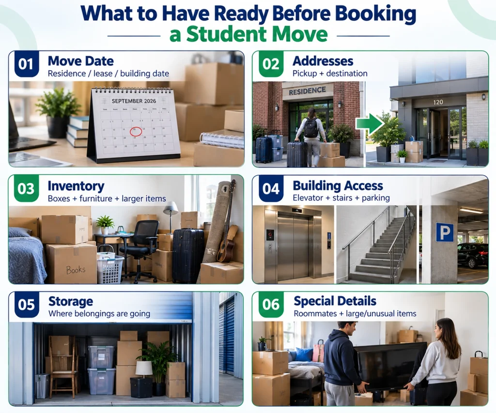 What to Have Ready Before Booking a Student Move